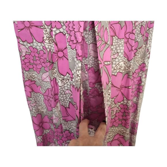 Vintage 1960s Hawaiian Pake Muu Floral Maxi Dress - Picture 9 of 12